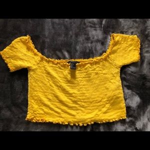 Yellow forever21 crop top (worn only 1 time)
